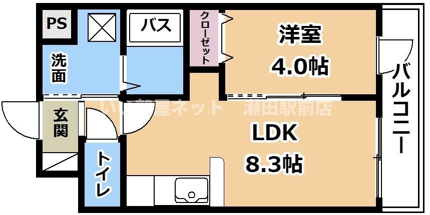 BLEZIOIII(1LDK/2階)の間取り写真