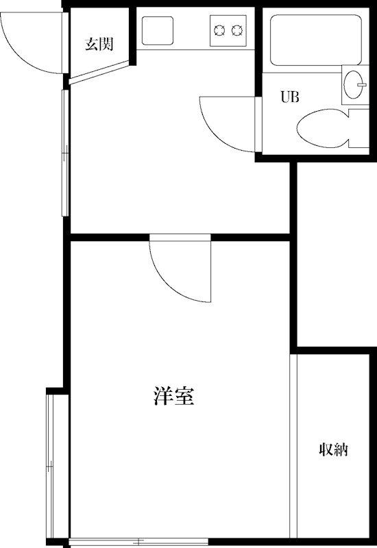 古川荘(1K/2階)の間取り写真