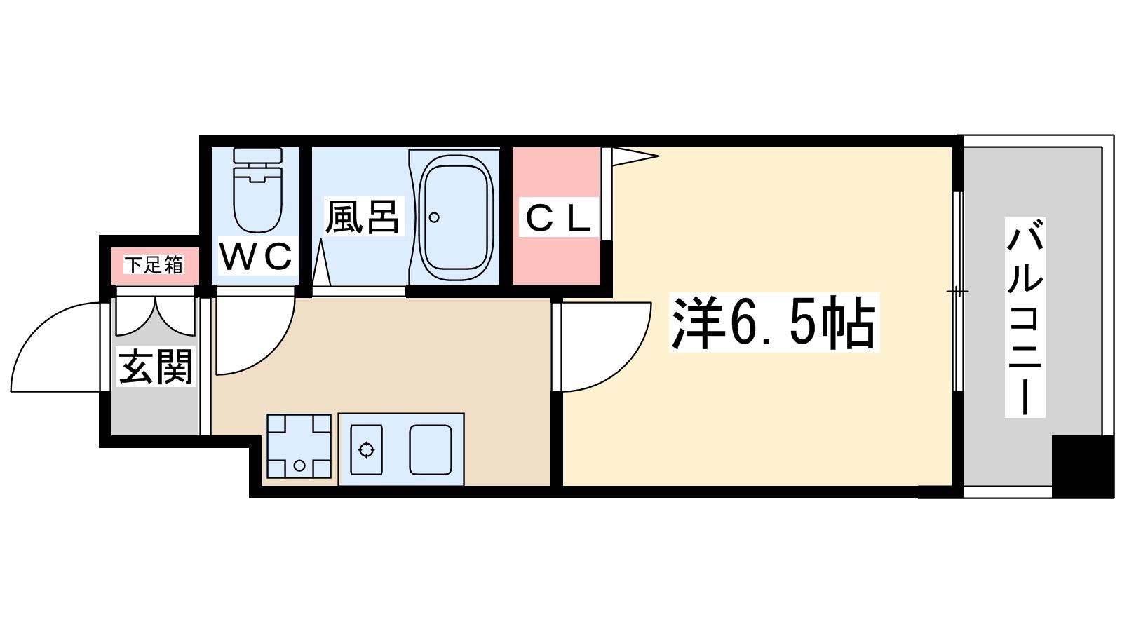 ホープシティー天神橋(1K/7階)の間取り写真