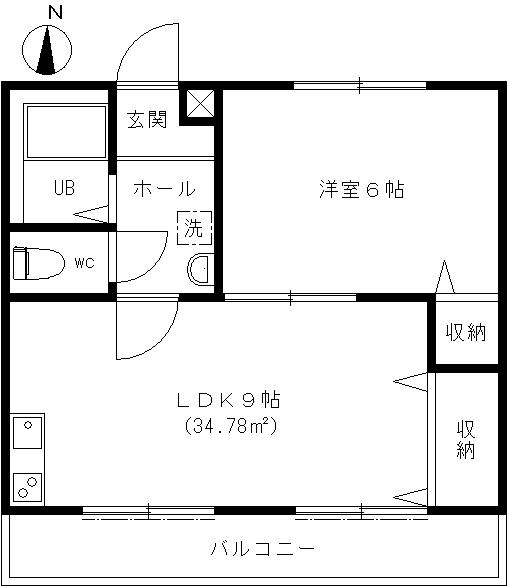 ラフォーレ大倉山六番館(1LDK/1階)の間取り写真