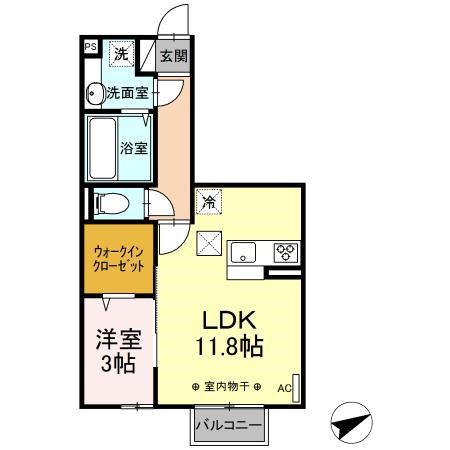 どんぐり3号(1LDK/1階)の間取り写真