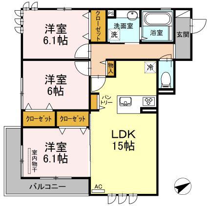 TWINS(3LDK/2階)の間取り写真