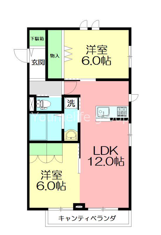 CLEF EST(2LDK/2階)の間取り写真