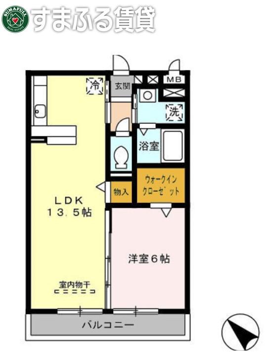 ションセイG(1LDK/3階)の間取り写真