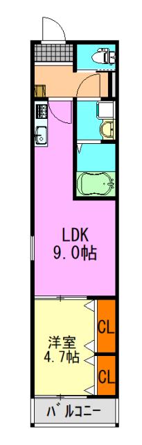 ジーメゾン千葉浜野クオリ(1LDK/1階)の間取り写真