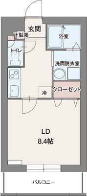 クレマチス(1K/1階)の間取り写真