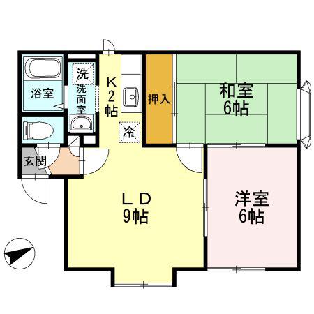 メイユール星野(2LDK/2階)の間取り写真