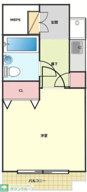 坂戸ダイカンプラザCITYII(1K/4階)の間取り写真