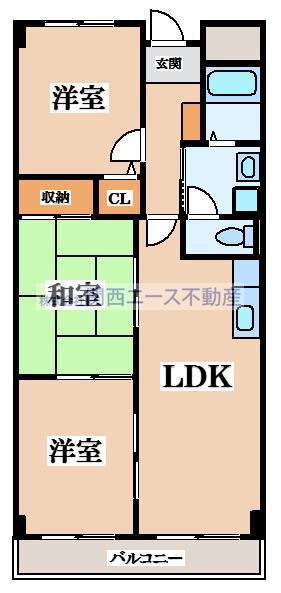 ハイムカランツ(3LDK/9階)の間取り写真