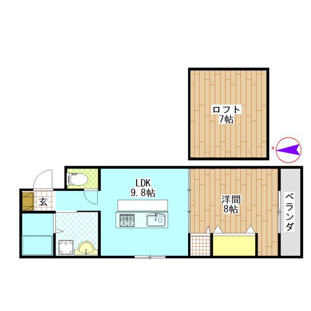 BENEFIS A・B棟(1SLDK/1階)の間取り写真