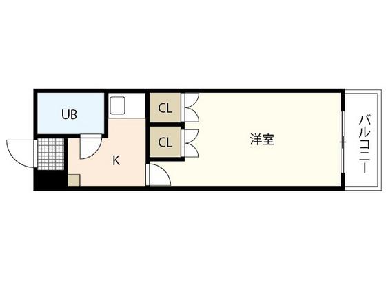 ハイツたかす(1K/1階)の間取り写真
