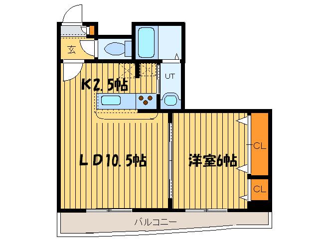さんぱちBLD(1LDK/6階)の間取り写真