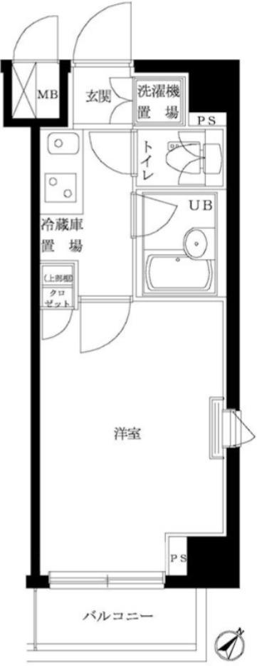ルーブル巣鴨(1K/4階)の間取り写真
