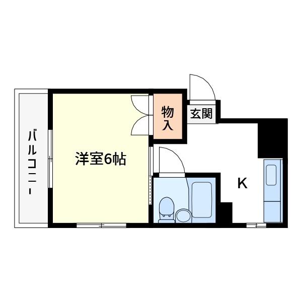 メゾン福原(1K/3階)の間取り写真