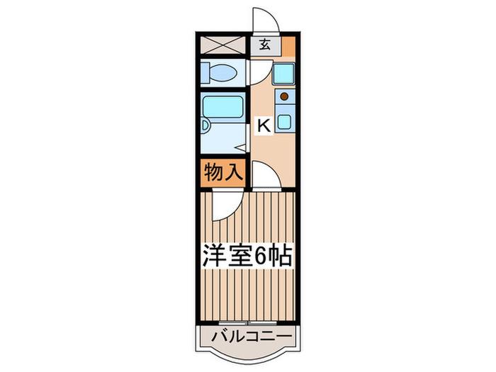 ヒルズL・R(1K/4階)の間取り写真