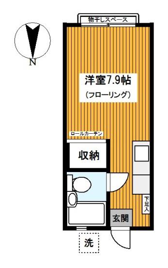ボ-トハウス(ワンルーム/1階)の間取り写真