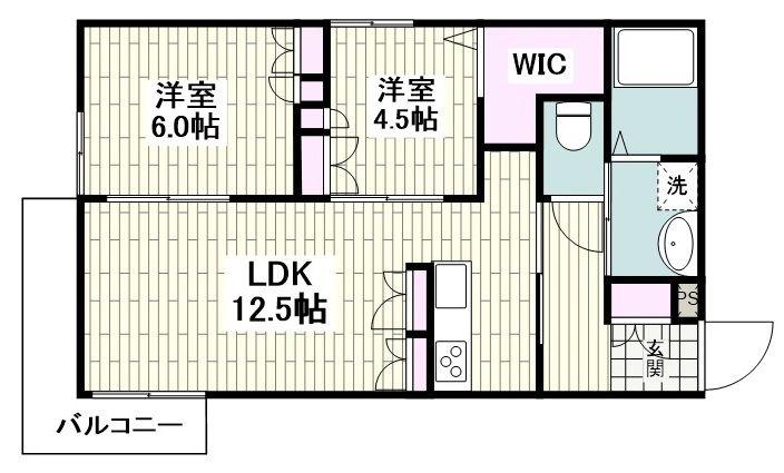 GLANRUHE(2LDK/3階)の間取り写真