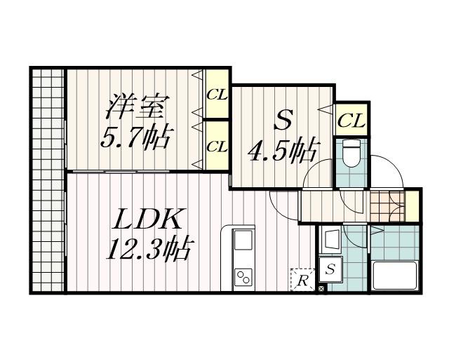 ミリアビタ稲毛東(1SLDK/1階)の間取り写真