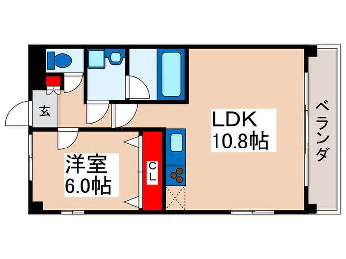 オーベルニュI(1LDK/2階)の間取り写真
