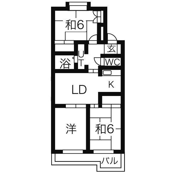 メゾン松本 III(3DK/3階)の間取り写真