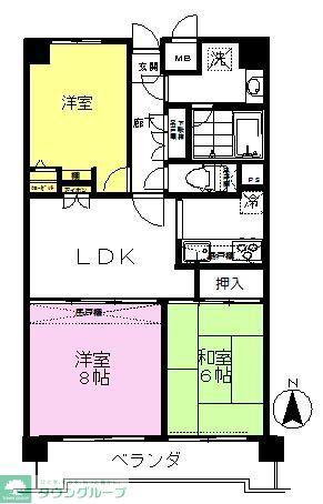 ライオンズマンション本川越第二(3LDK/7階)の間取り写真