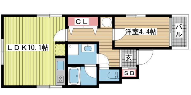 キャナルレジデンス(1LDK/2階)の間取り写真