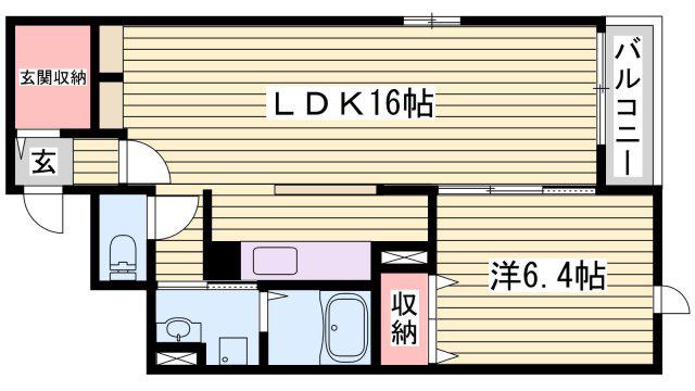 グランアウローラVIII(1LDK/1階)の間取り写真