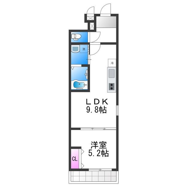 CHARME PARKSIDE I(1LDK/1階)の間取り写真