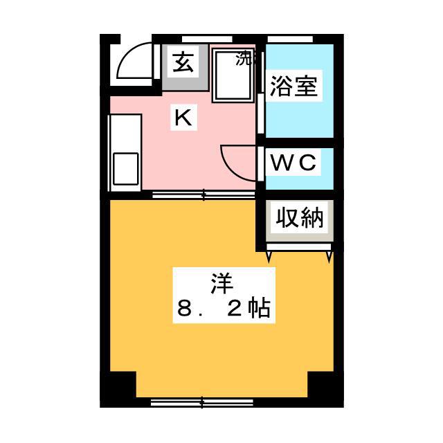 ロイヤルタウン(1K/2階)の間取り写真