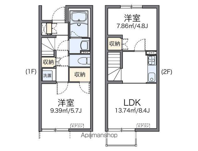 レオネクスト源藤V(2DK/1階)の間取り写真