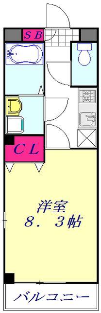 アンプルールフェールメゾン錦(1K/3階)の間取り写真