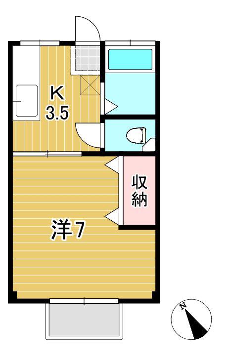 リベール鮎川(1K/1階)の間取り写真