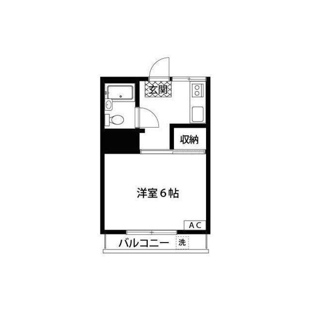 11号館(1K/1階)の間取り写真