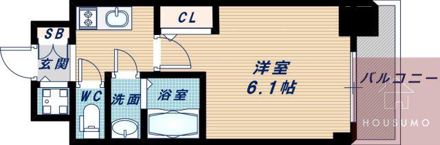 エスリードレジデンス新大阪プライム(1K/2階)の間取り写真