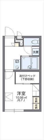 レオパレスけーあい(1K/1階)の間取り写真
