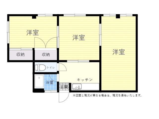 BELLGEEK新川(3K/1階)の間取り写真