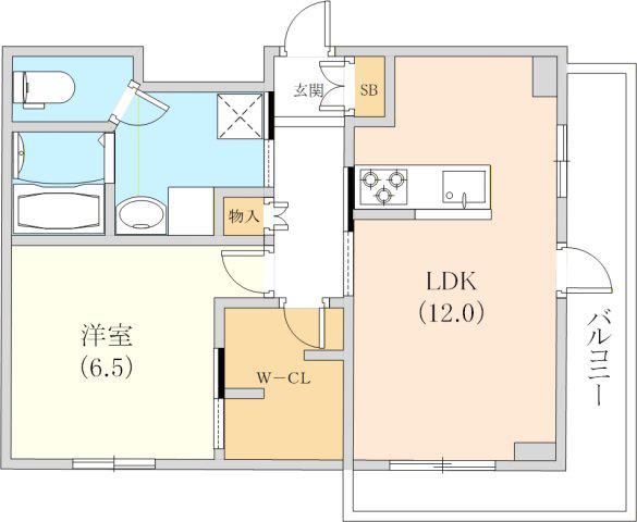 サンシャイン三宮(1LDK/8階)の間取り写真