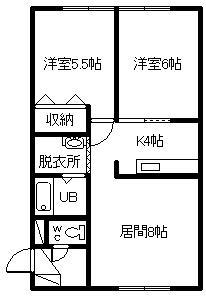 PAL21(2LDK/2階)の間取り写真