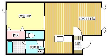 DEAR I.II(1LDK/2階)の間取り写真