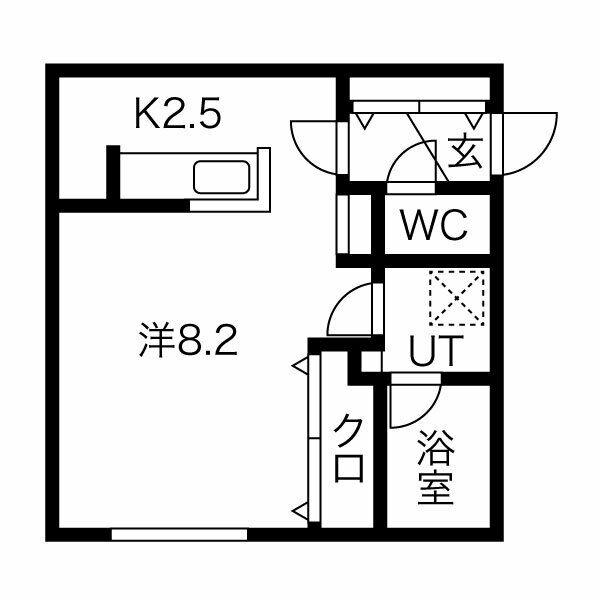 NEW WORLDIII(1K/2階)の間取り写真