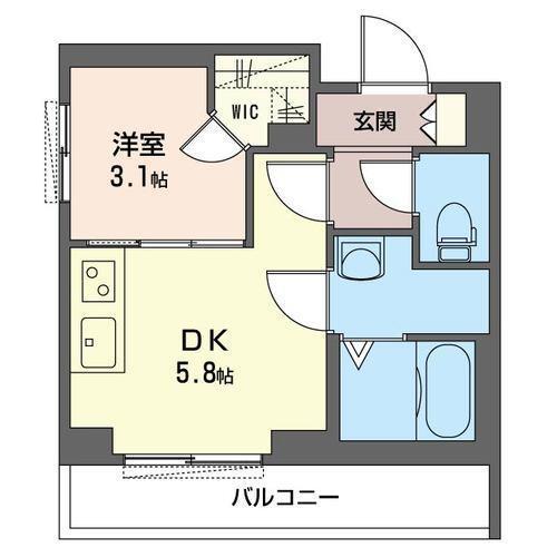 アロカリア(1DK/4階)の間取り写真