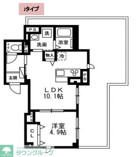 ディアコートあざみ野(1LDK/5階)の間取り写真