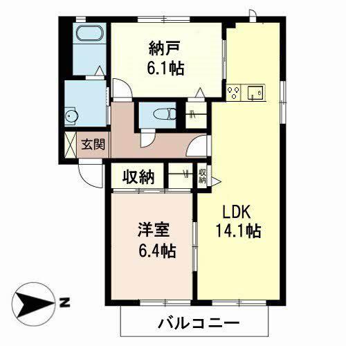 シャーメゾン星(2LDK/2階)の間取り写真