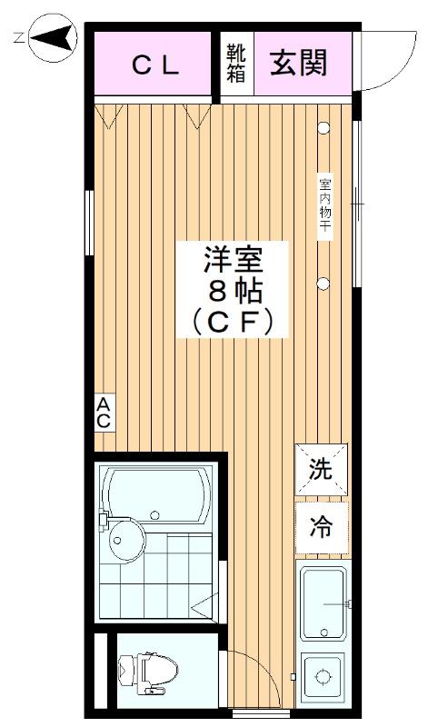 田中コーポ(ワンルーム/2階)の間取り写真