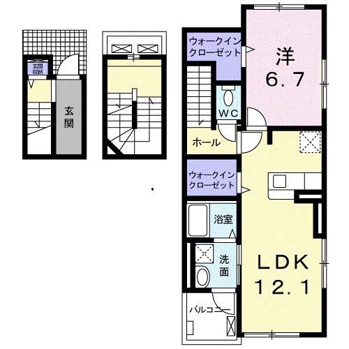ベルフレーシュI(1LDK/3階)の間取り写真