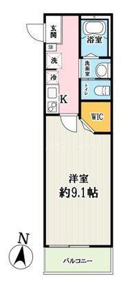キャメル南越谷6(1K/3階)の間取り写真