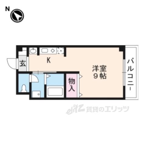 メルベーユ伊勢(1K/3階)の間取り写真
