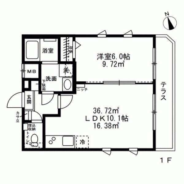 モン・シャトー新高円寺新館(1LDK/3階)の間取り写真