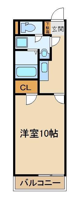 レオネクスト川越シティ(1K/2階)の間取り写真