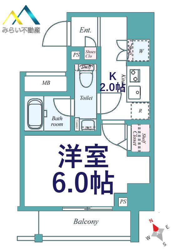 LEA横濱山手壱番館(1K/7階)の間取り写真